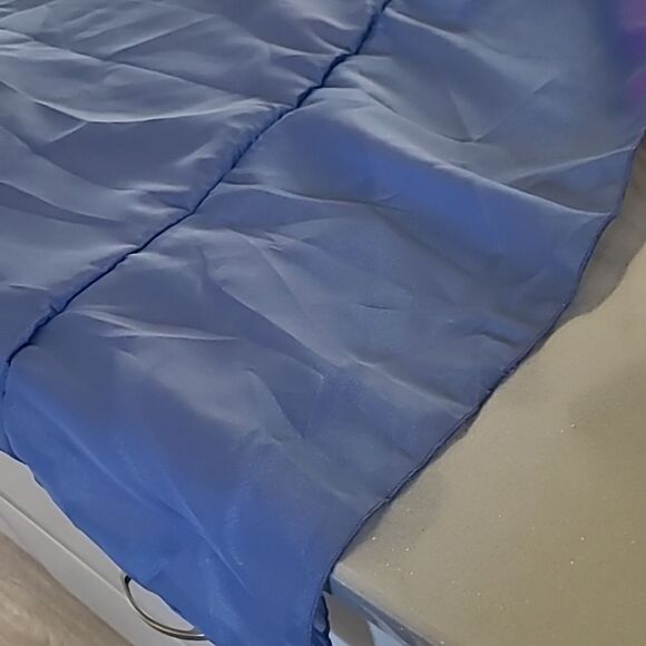 Shimmering  poly navy floorlength cover up with pockets - Picture 12 of 12